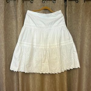 Inc midi skirt size 8 100% cotton white
